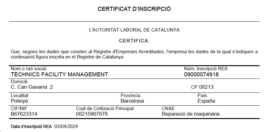 CERTIFICADO REA